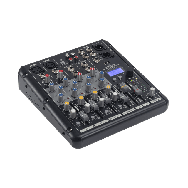 6-Channel Professional Mixer with Media Player, BT and Digital Multi ...